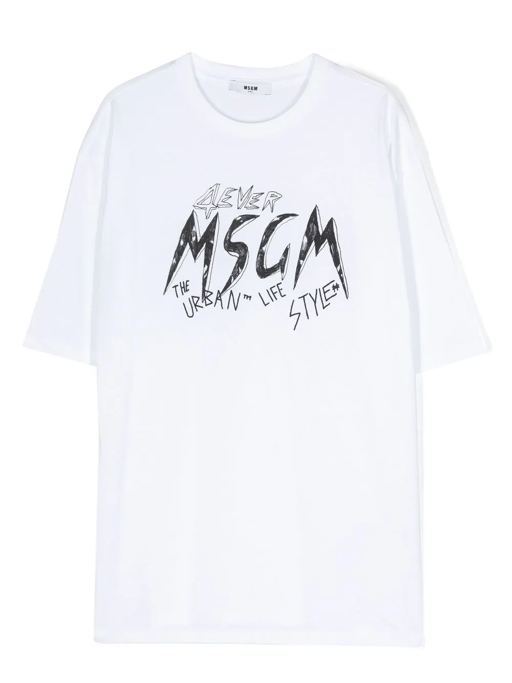 

MSGM Kids logo-print detail T-shirt - White
