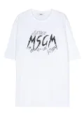 MSGM Kids logo-print detail T-shirt - White