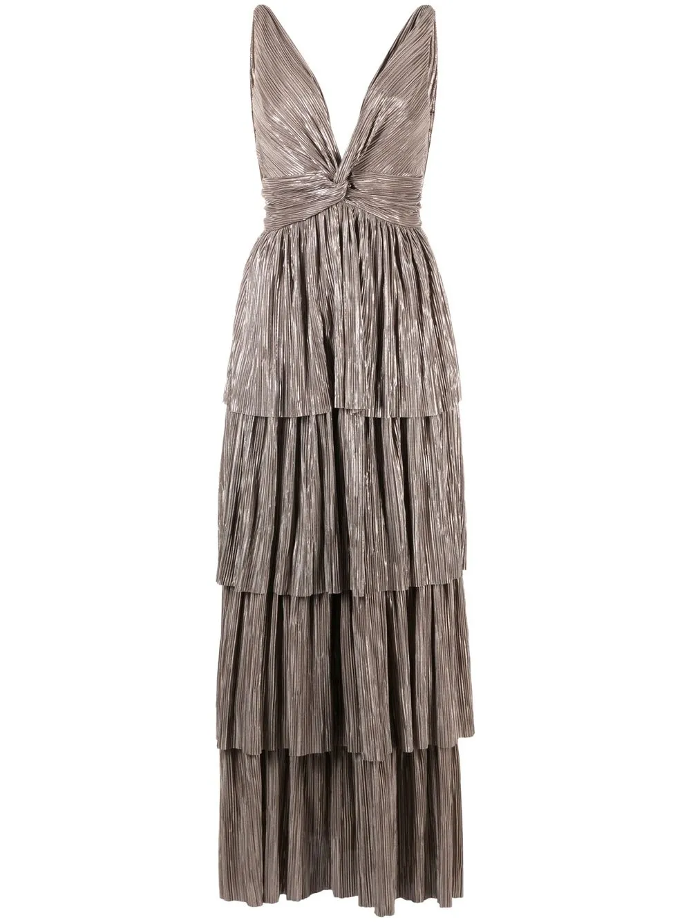 

Sabina Musayev plissé-effect tiered maxi dress - Neutrals