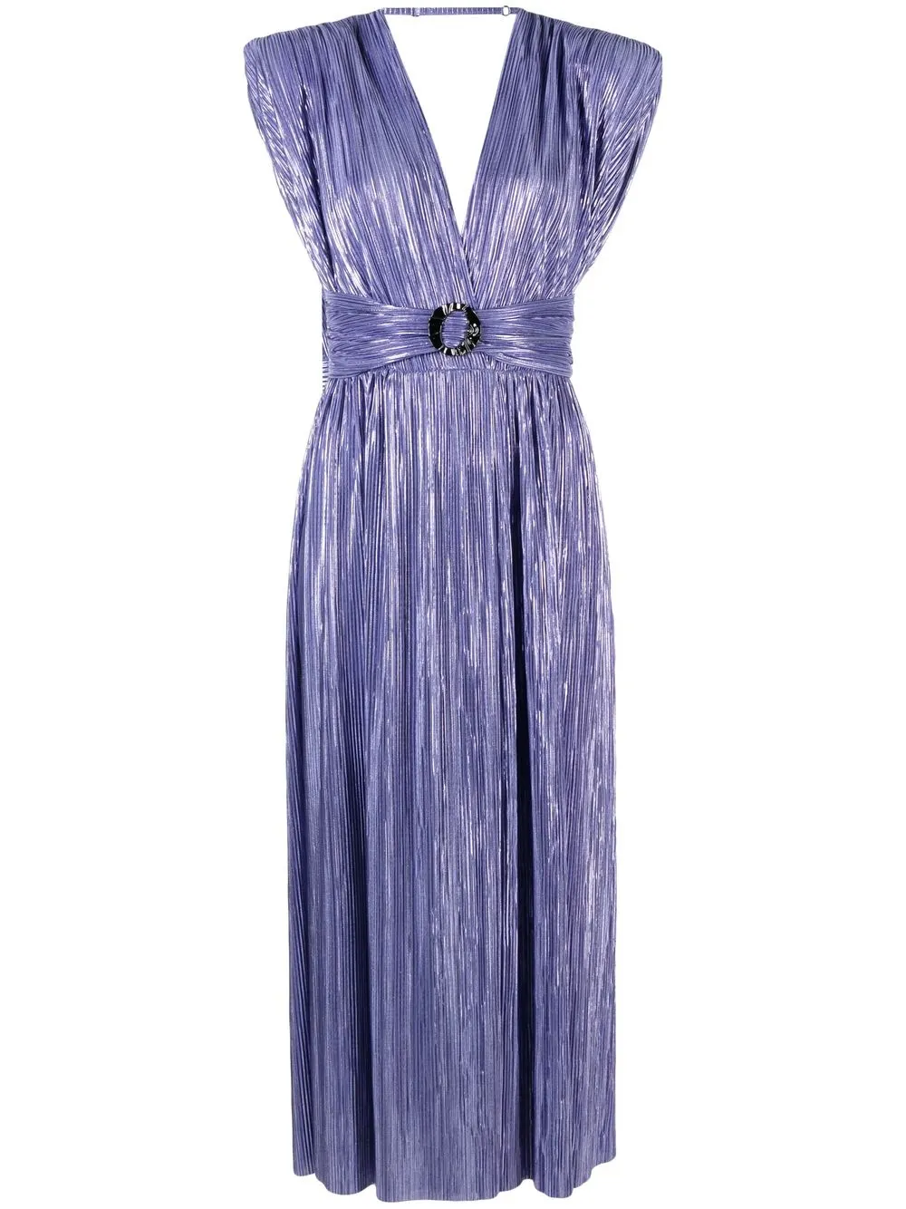 

Sabina Musayev plissé-effect V-neck dress - Purple