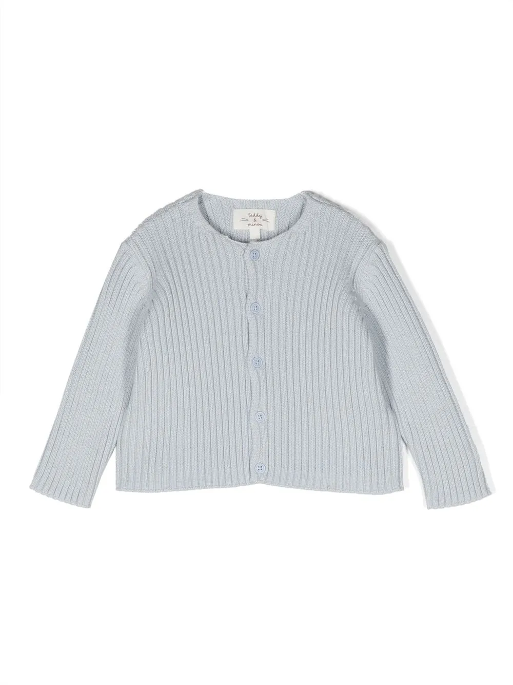 

TEDDY & MINOU ribbed-knit cotton cardigan - Blue