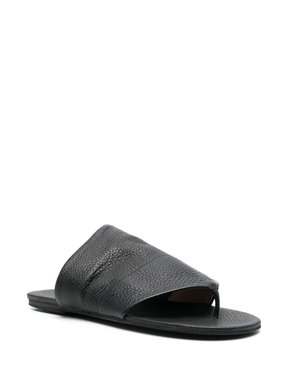 Shop Marsèll Wide-strap Thong Sandals In Black