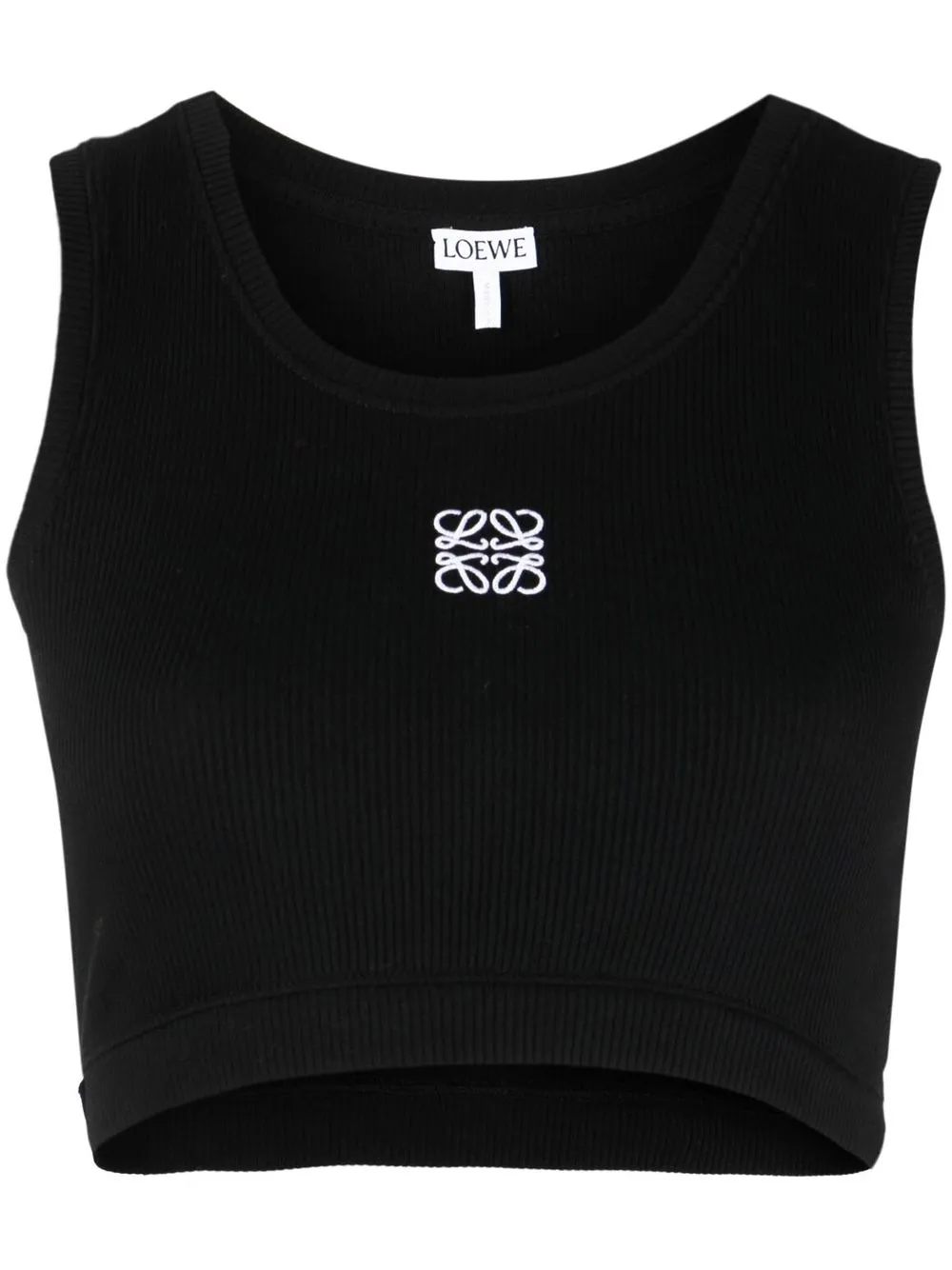 LOEWE ANAGRAM EMBROIDERED CROP TANK TOP