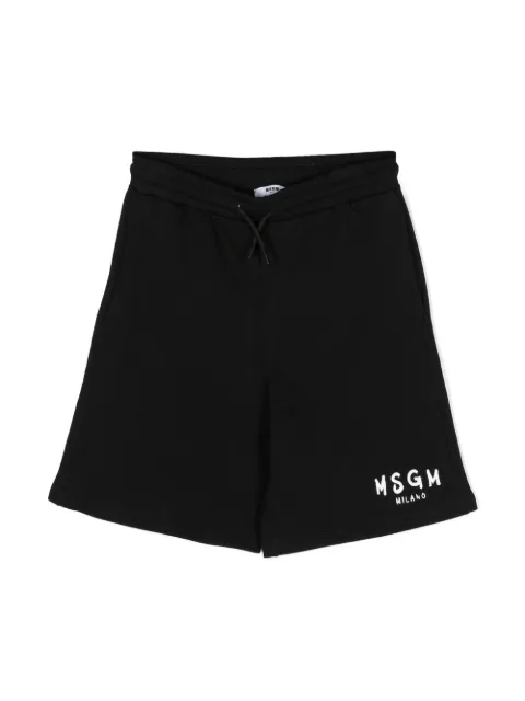 MSGM Kids logo-print cotton shorts