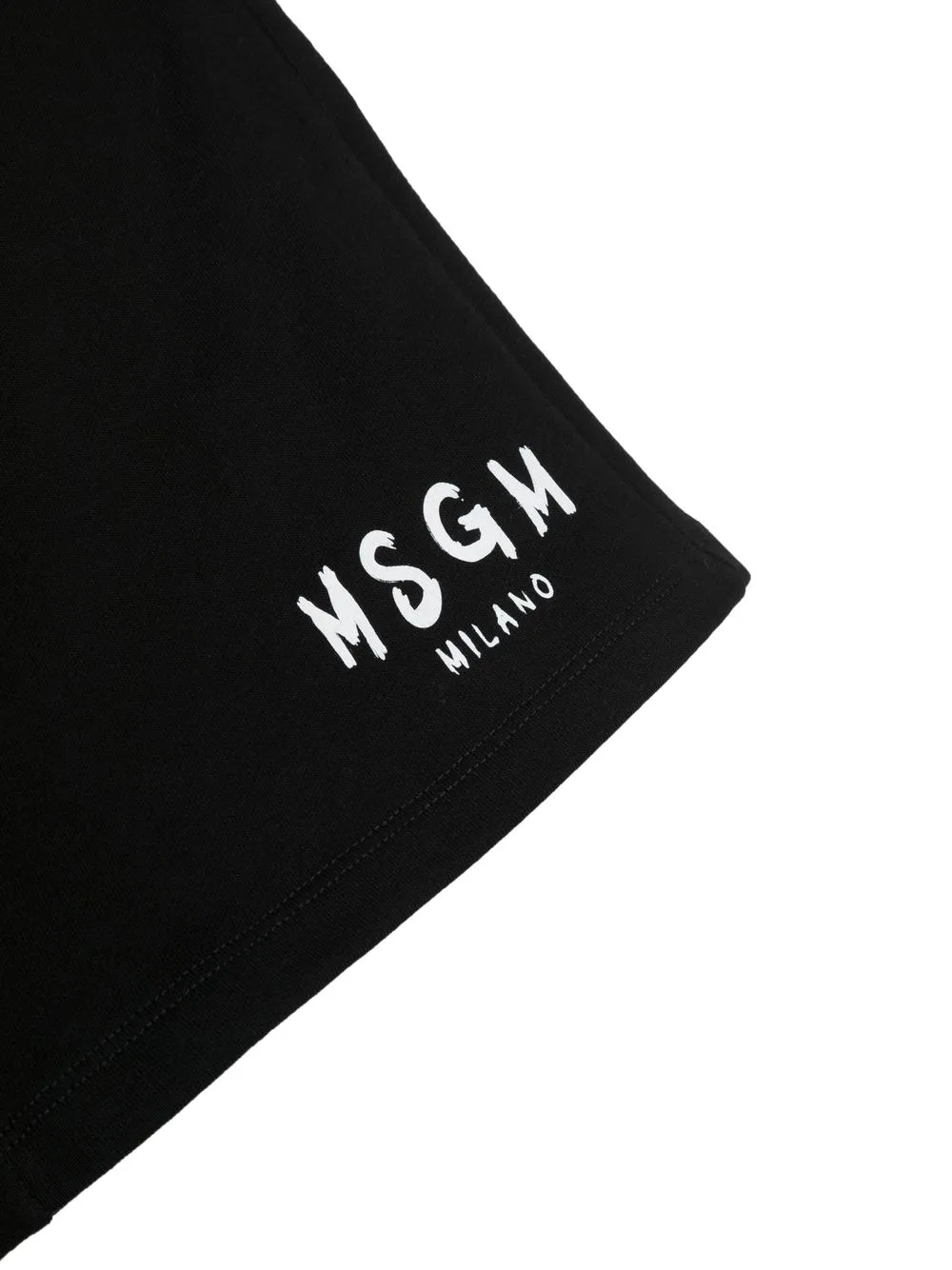 Msgm Logo-print Cotton Shorts In Black