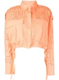 MSGM broderie-anglaise cropped shirt - Orange