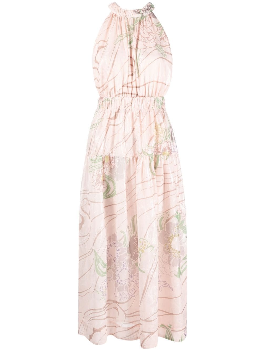 Sabina Musayev Margarite Floral-print Maxi Dress In Pink