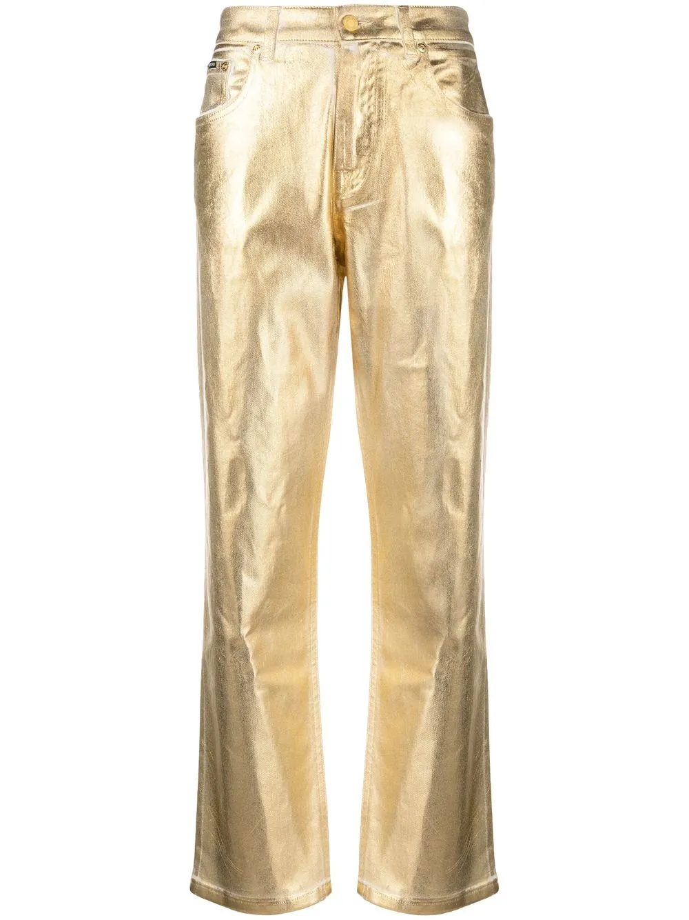 

TOM FORD metallic-effect straight leg jeans - Gold