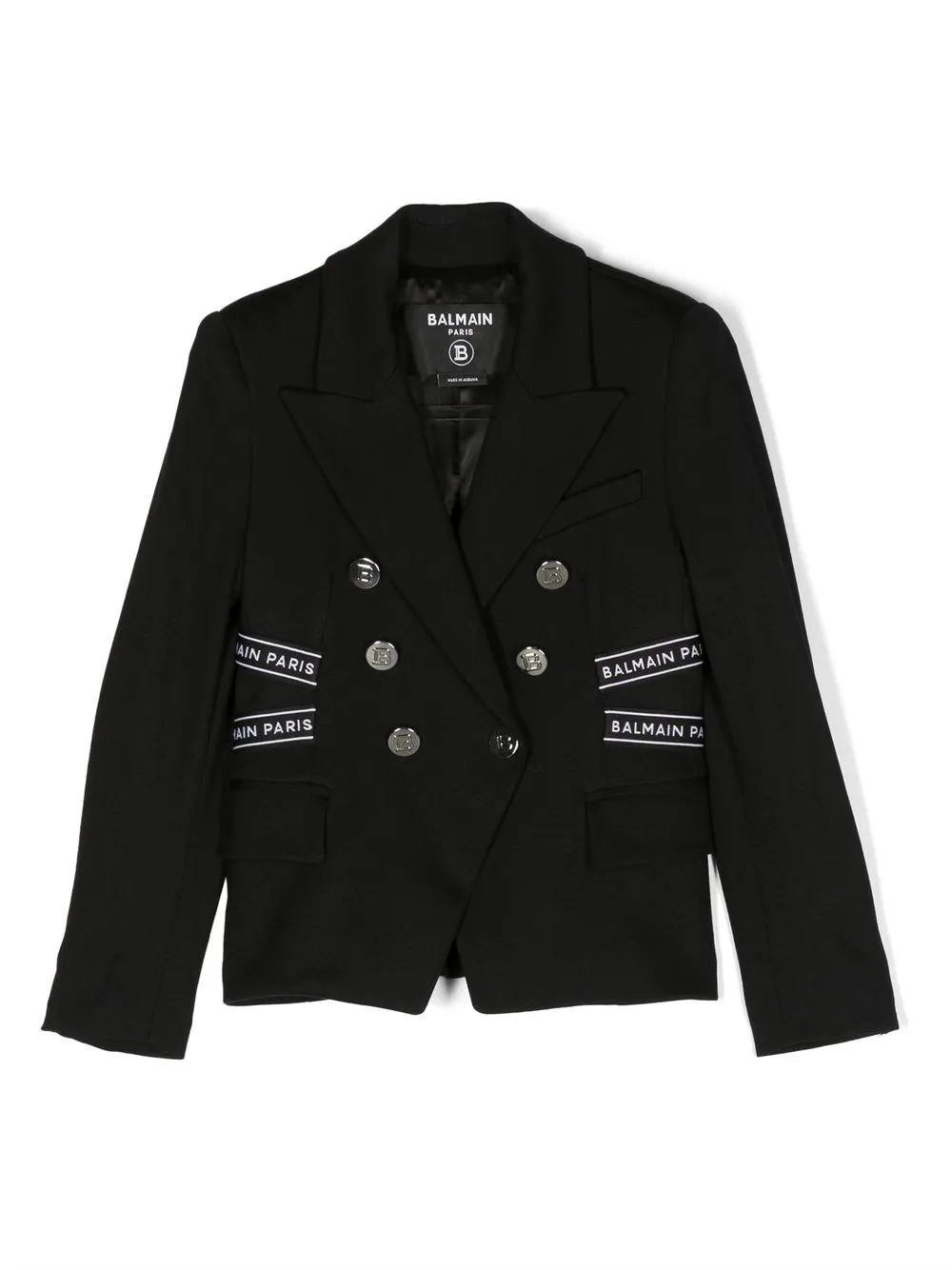 

Balmain Kids logo-print strap blazer - Black