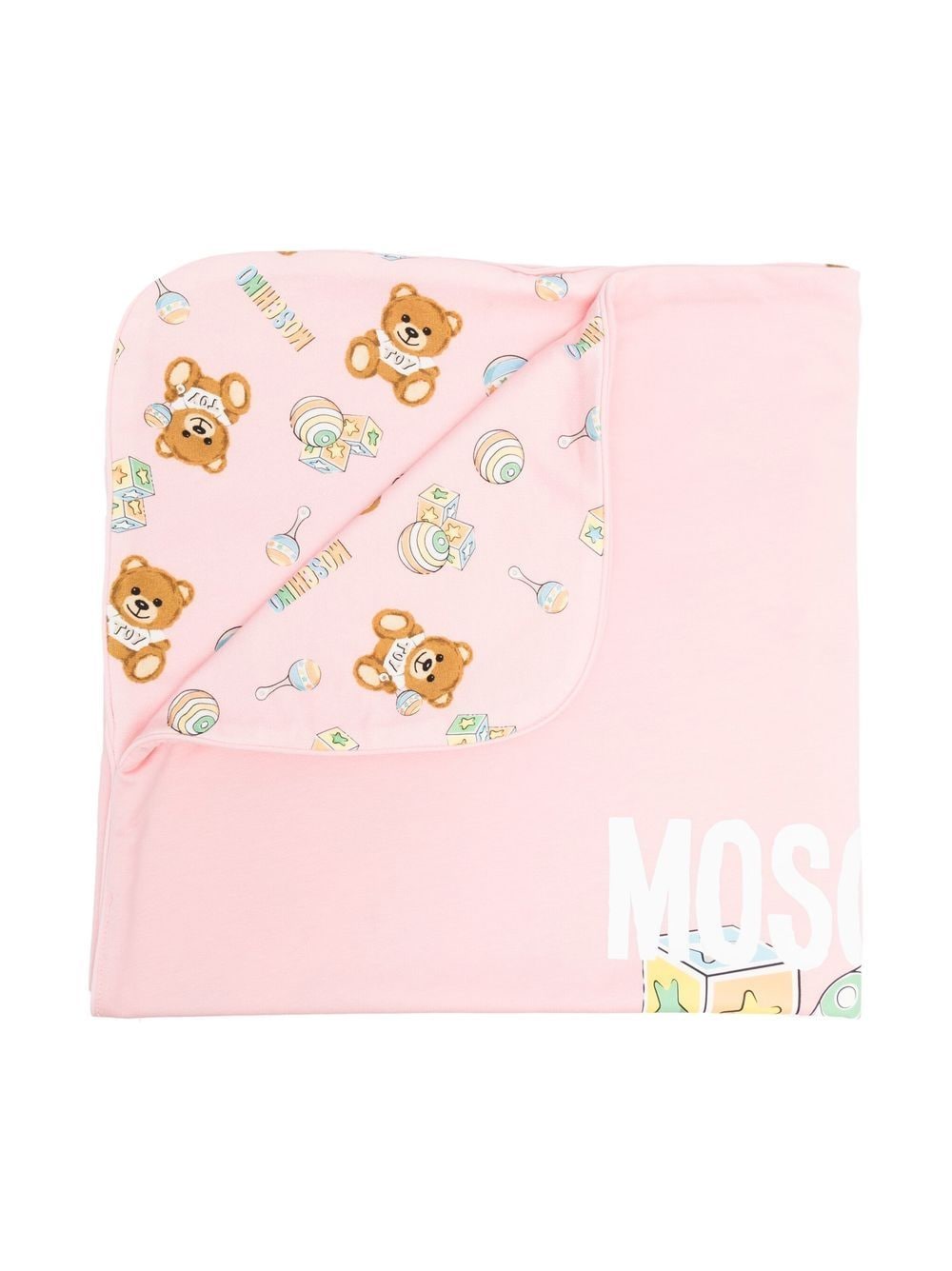 Shop Moschino Teddy Bear-print Blanket In Pink