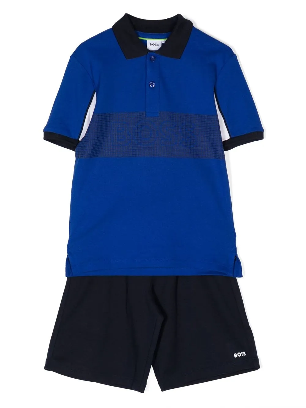 

BOSS Kidswear traje deportivo con paneles y logo estampado - Azul