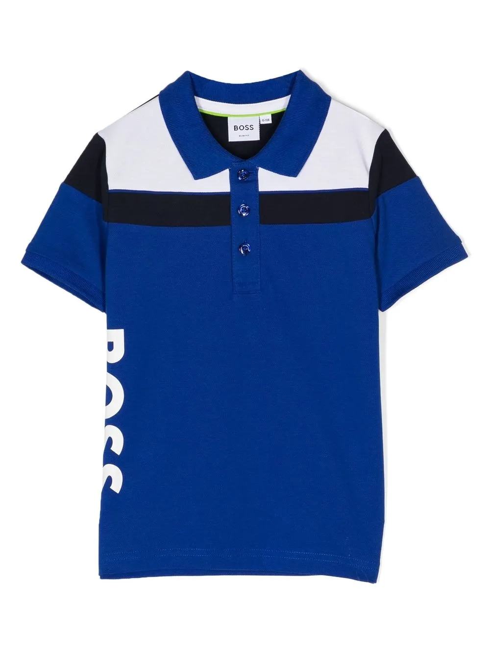 

BOSS Kidswear logo-print panelled polo shirt - Blue