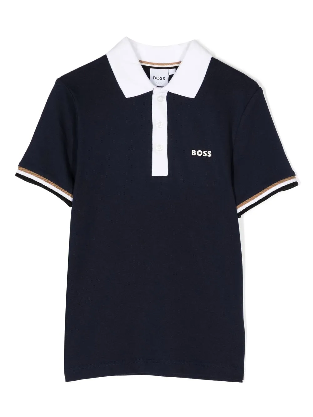 

BOSS Kidswear playera tipo polo con logo estampado - Azul