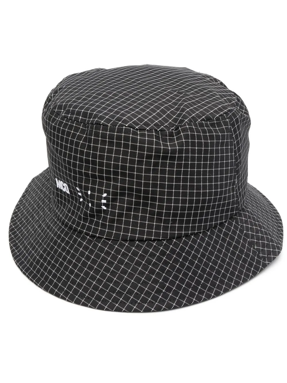 

MCQ gorro de pescador con cuadros estampados - Negro