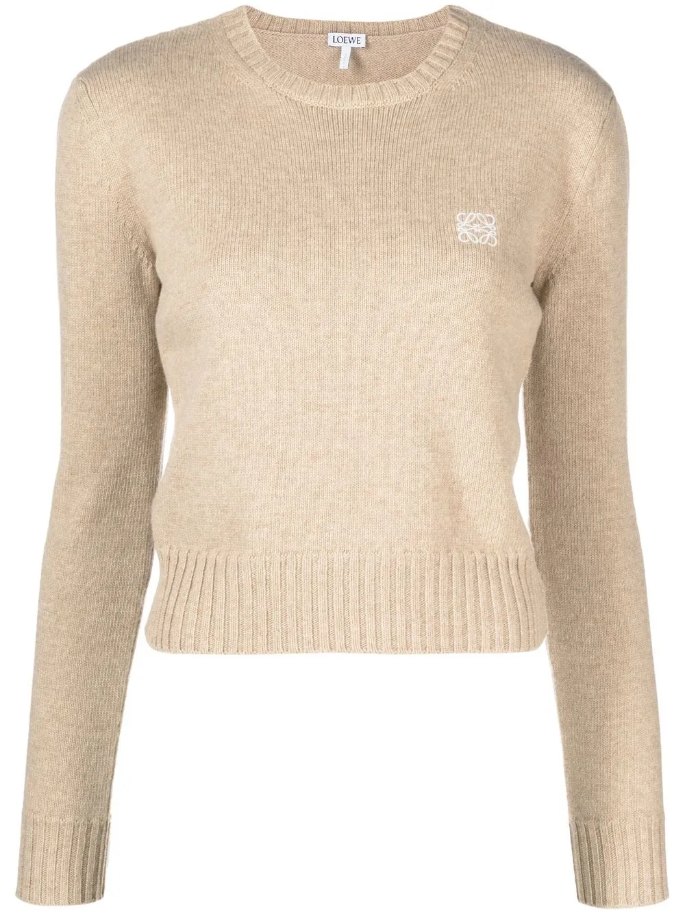 

LOEWE embroidered-logo wool sweater - Neutrals