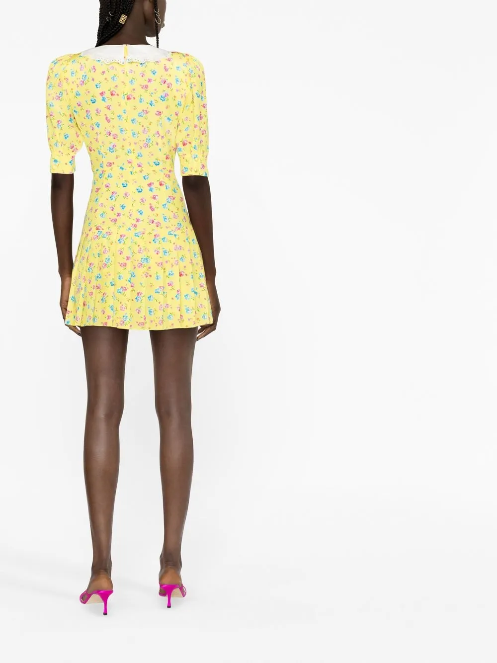 Alessandra Rich floral-print Mini Dress | Yellow | FARFETCH