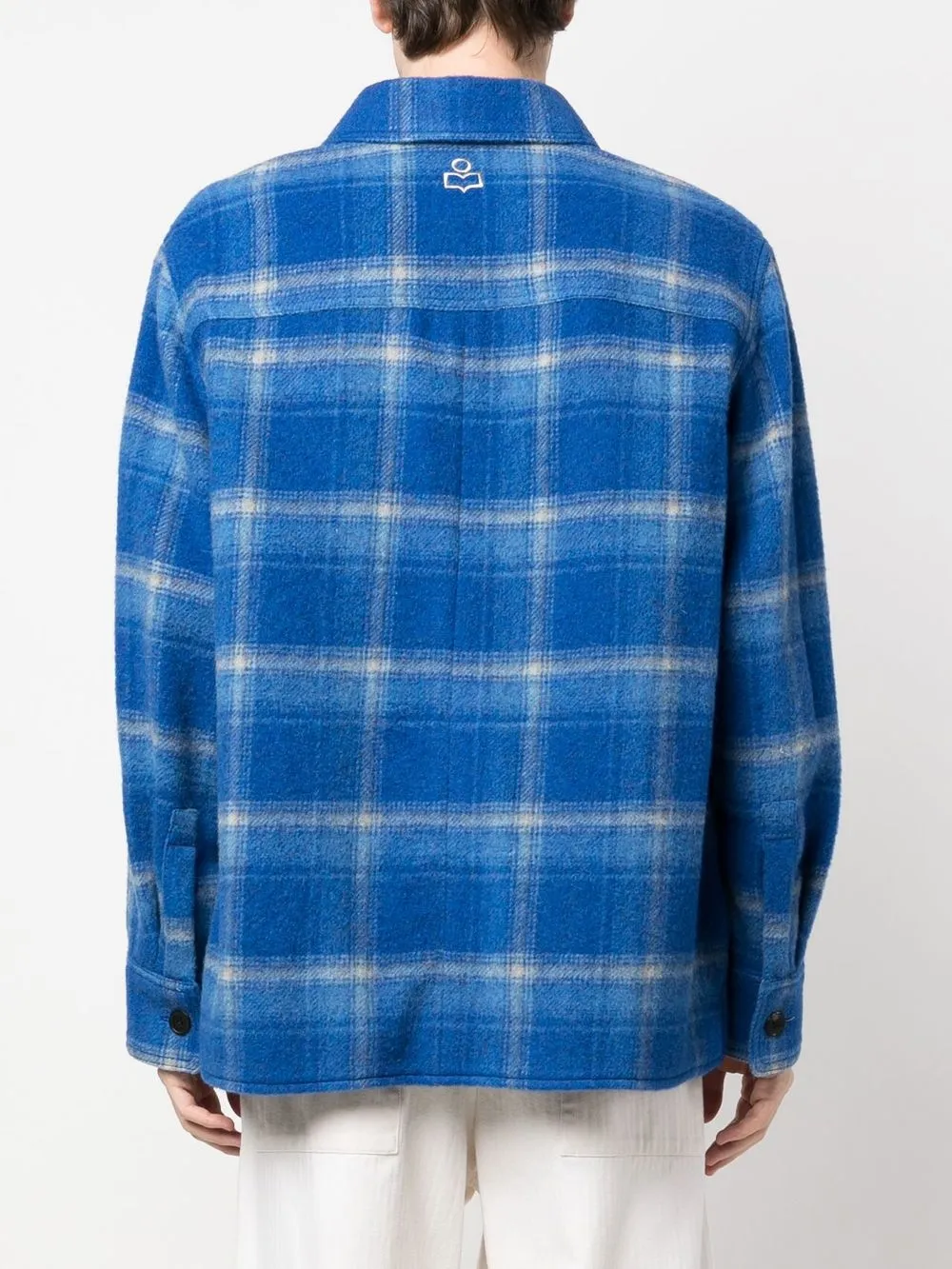 Shop Isabel Marant Checked Shirt Jacket In Blue