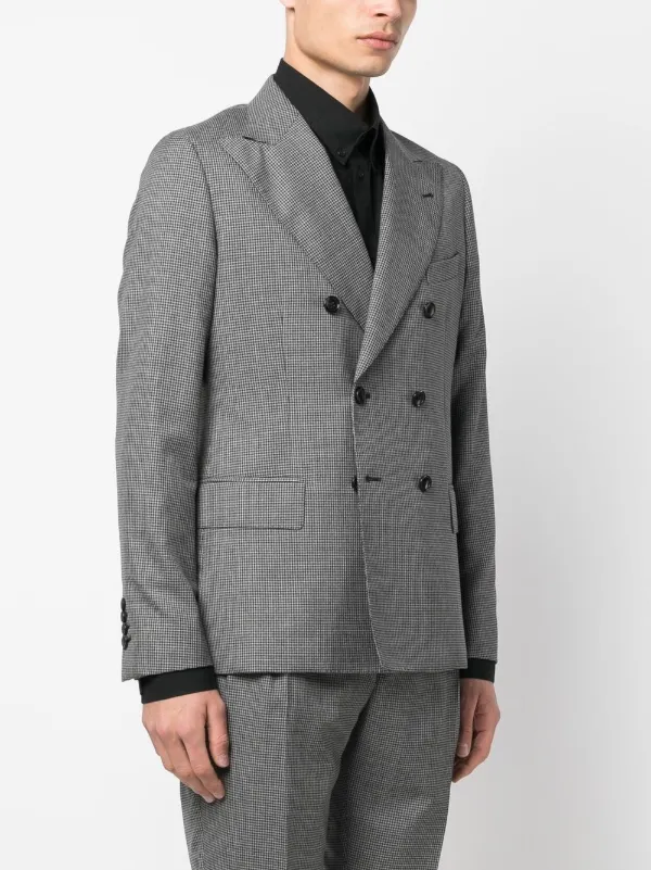 Double breasted blazer grey clearance