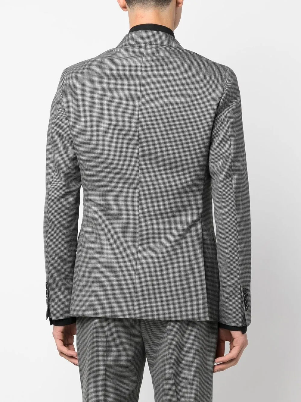 Shop Reveres 1949 Checked Double-breasted Blazer In Grey