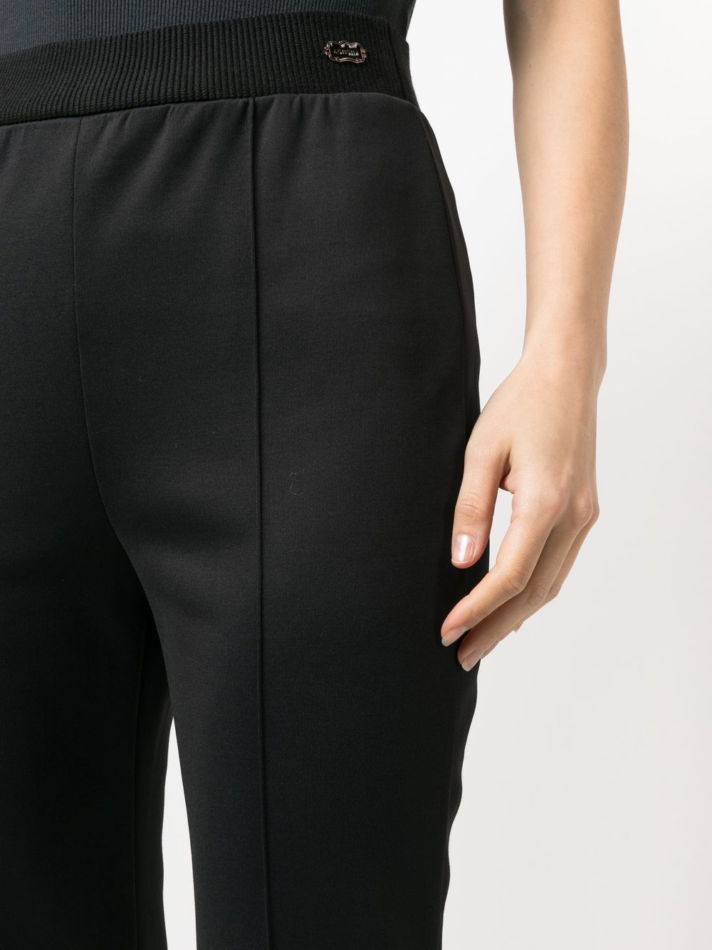 Shop Agnona Cropped Tailored Trousers In Schwarz