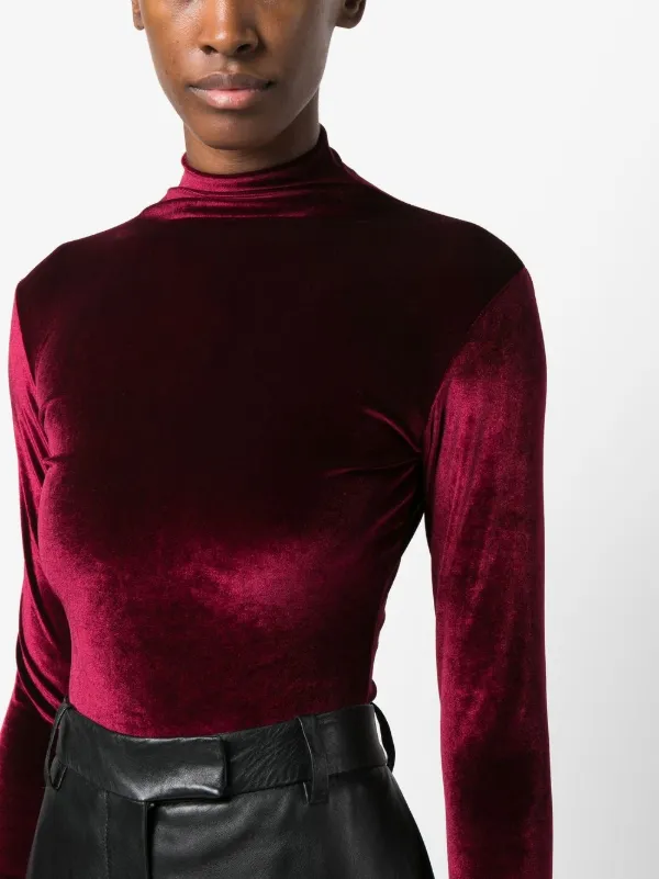 Red cheap velvet turtleneck