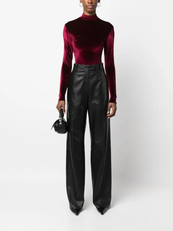 Atu Body Couture high-neck Velvet Bodysuit | Red | FARFETCH
