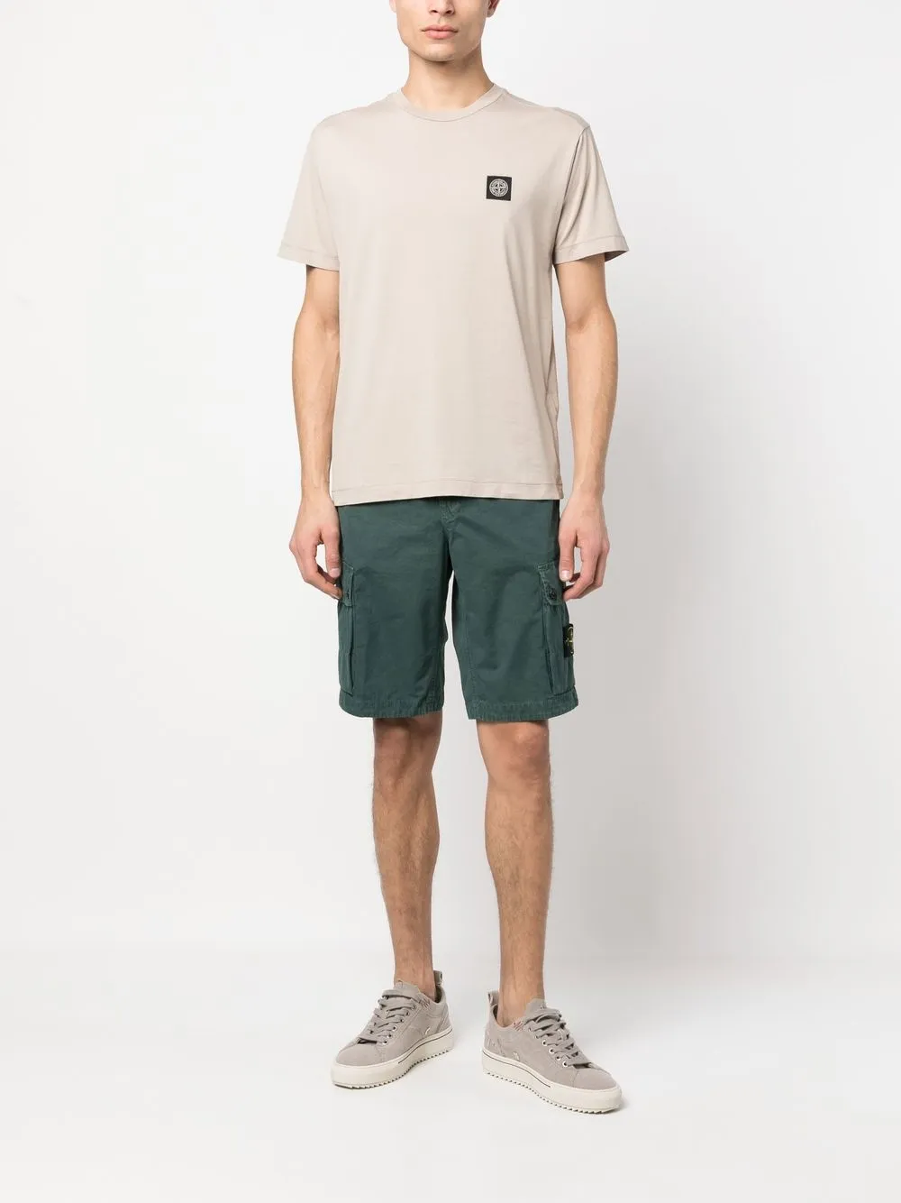 Stone Island Shorts met Compass-patch - Groen
