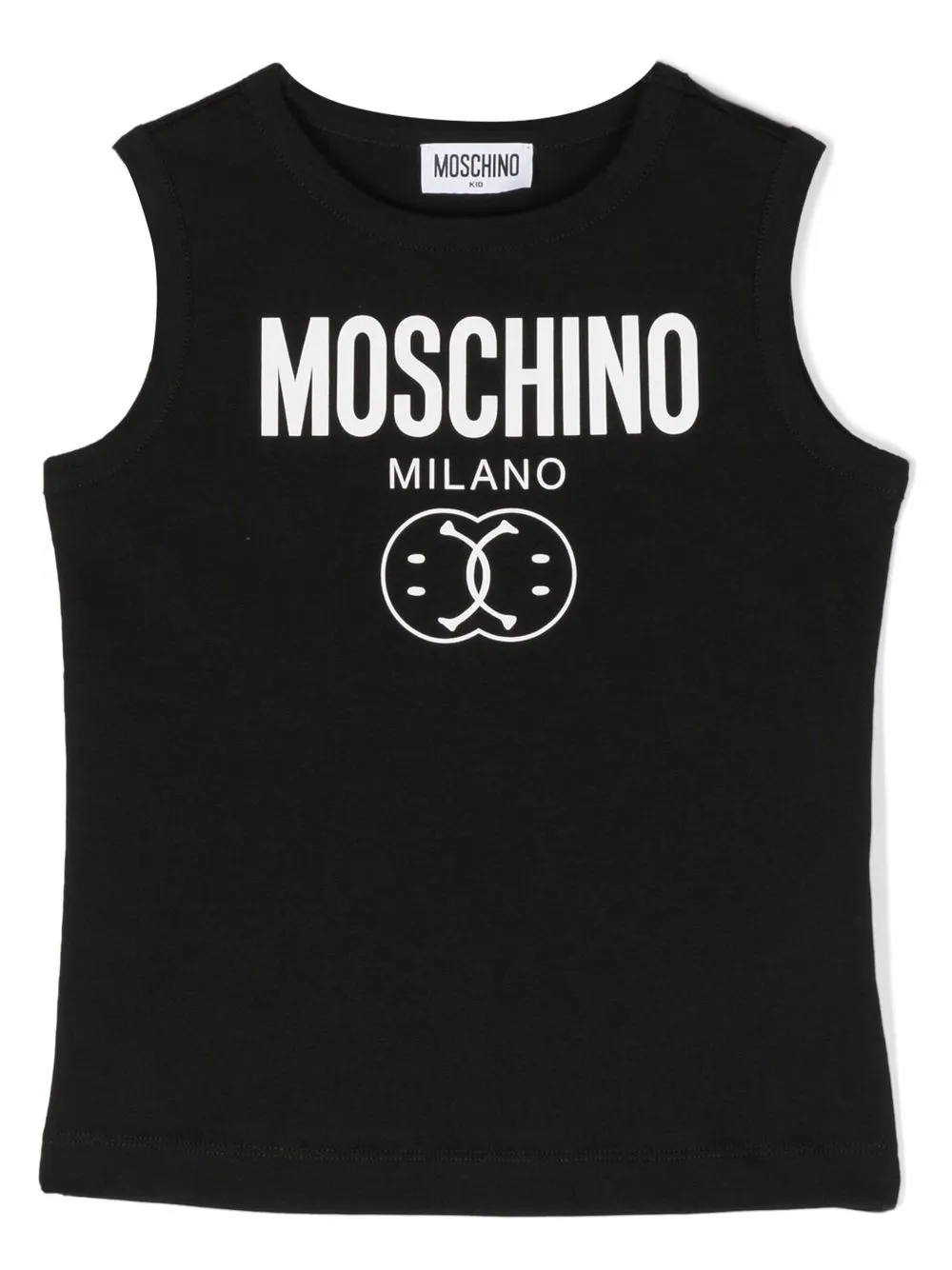 

Moschino Kids playera con logo estampado - Negro