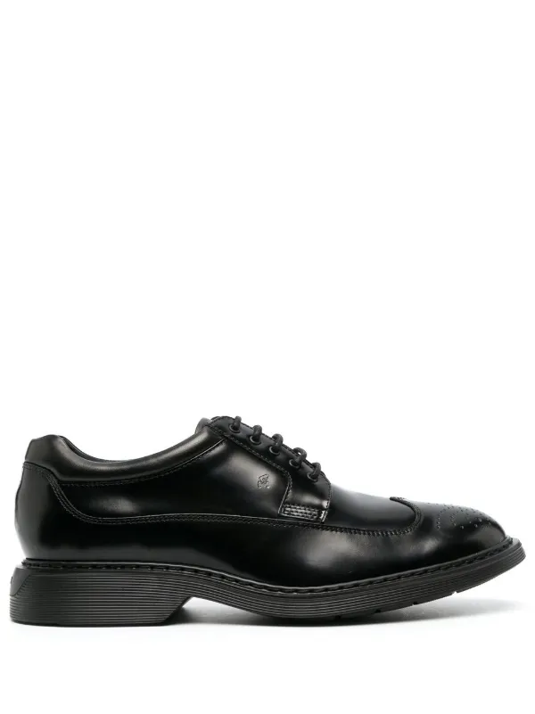 Hogan Leather lace up Oxford Shoes Farfetch