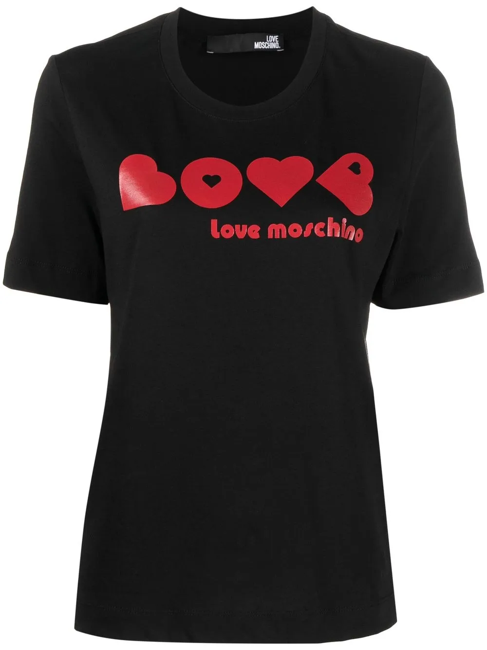 

Love Moschino playera manga corta con logo estampado - Negro