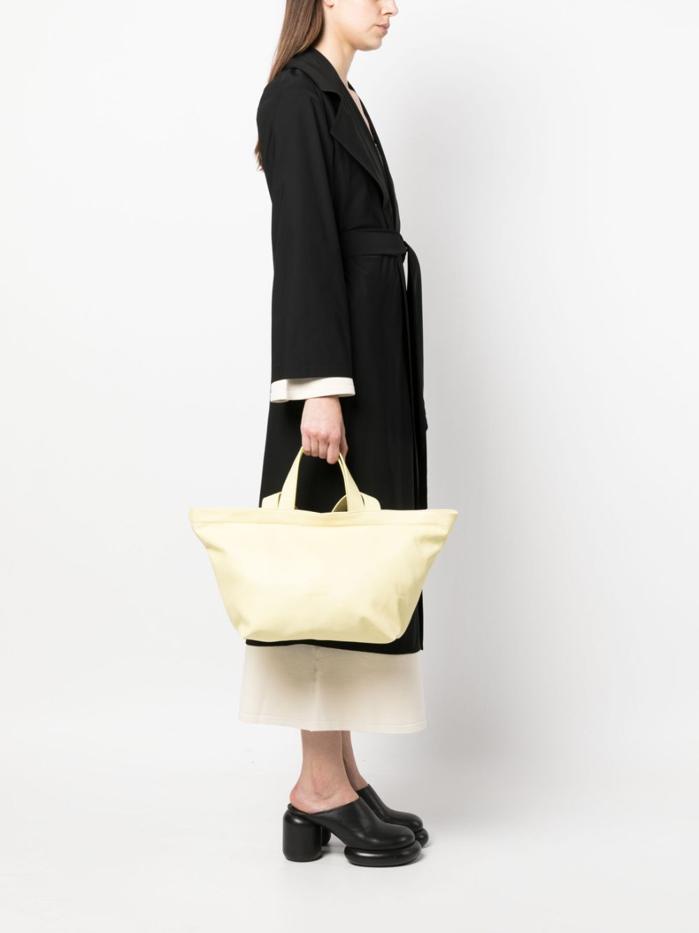Shop Marsèll Logo-embossed Zipped Tote Bag In Yellow