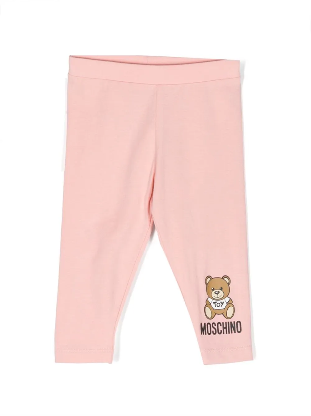 Moschino Kids Teddy Bear-print cotton leggings - Pink