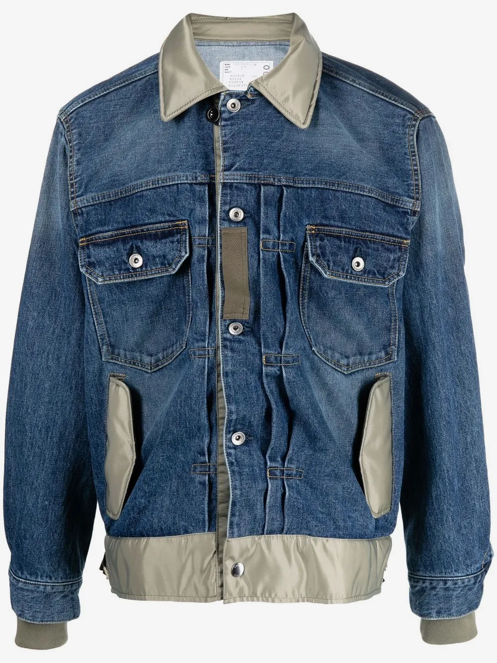 sacai contrasting-collar denim jacket | Blue | Image 1