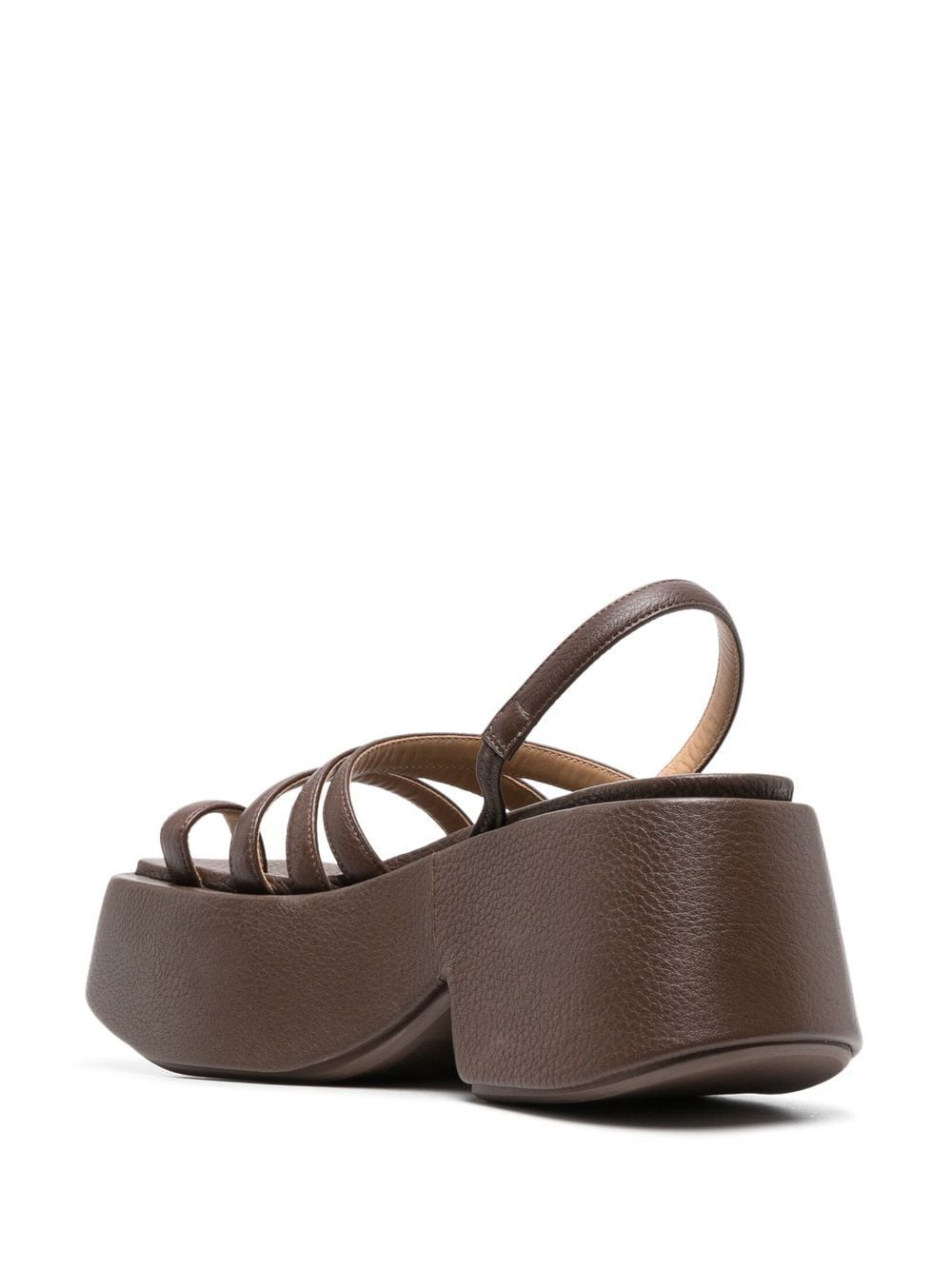 Shop Marsèll Sling-back Leather Sandals In Brown