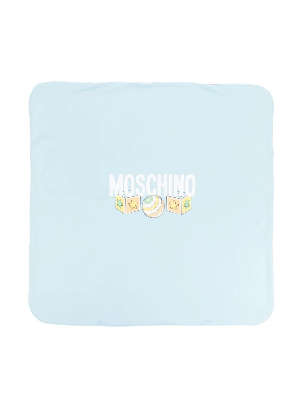 

Moschino Kids logo-print detail blanket - Blue
