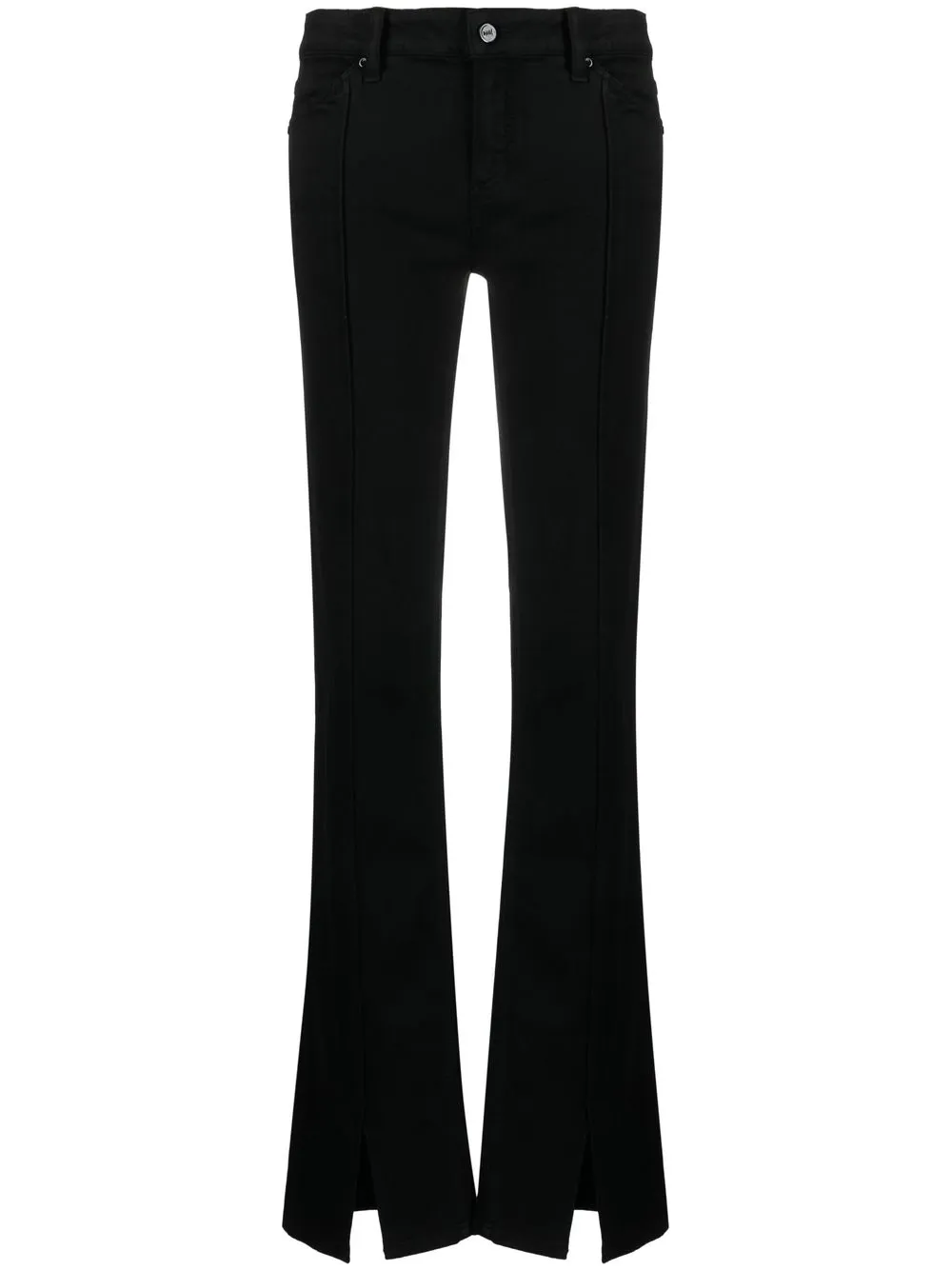 

PAIGE front-slit straight-leg jeans - Black