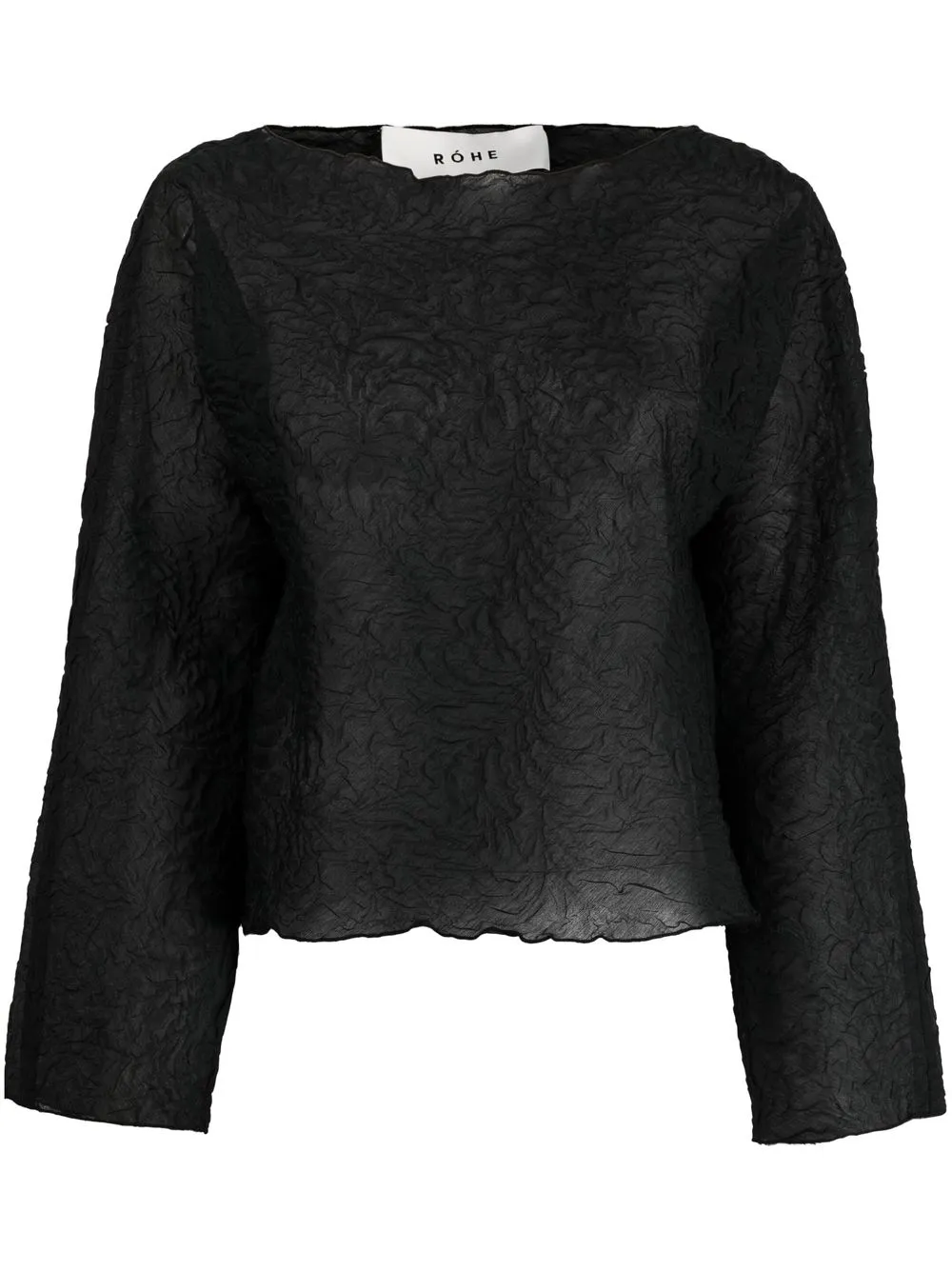 

Róhe structured textured long-sleeve top - Black