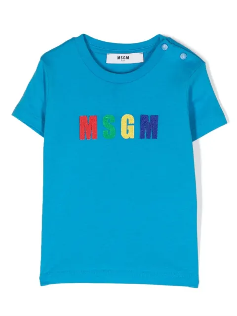 MSGM Kids embroidered-logo cotton T-shirt