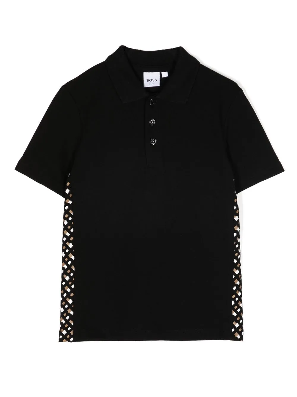 

BOSS Kidswear monogram-detail polo shirt - Black