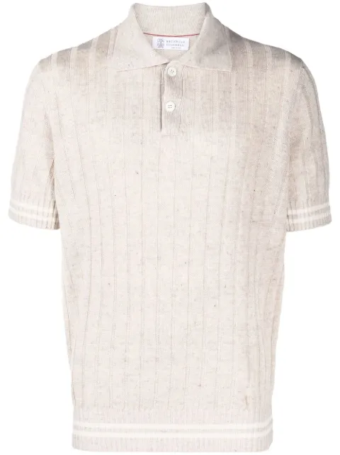 Brunello Cucinelli ribbed polo shirt 