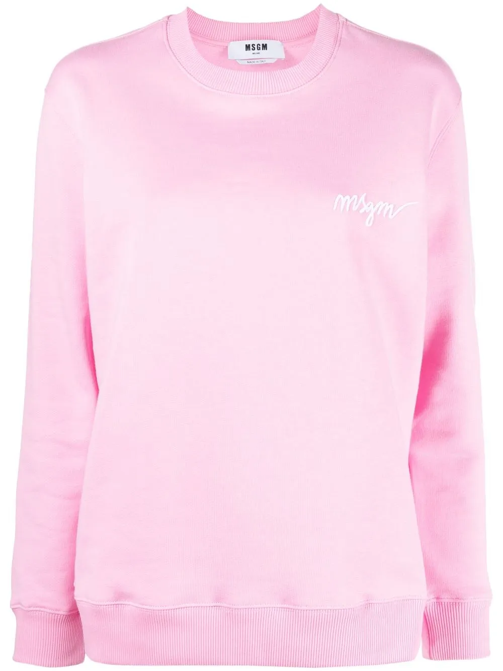 

MSGM embroidered-logo cotton sweatshirt - Pink