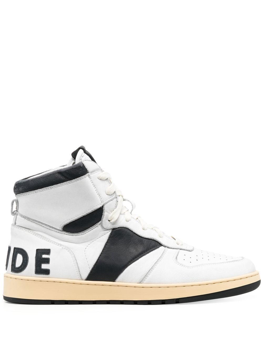 Shop Rhude Rhecess Smooth High-top Sneakers In White