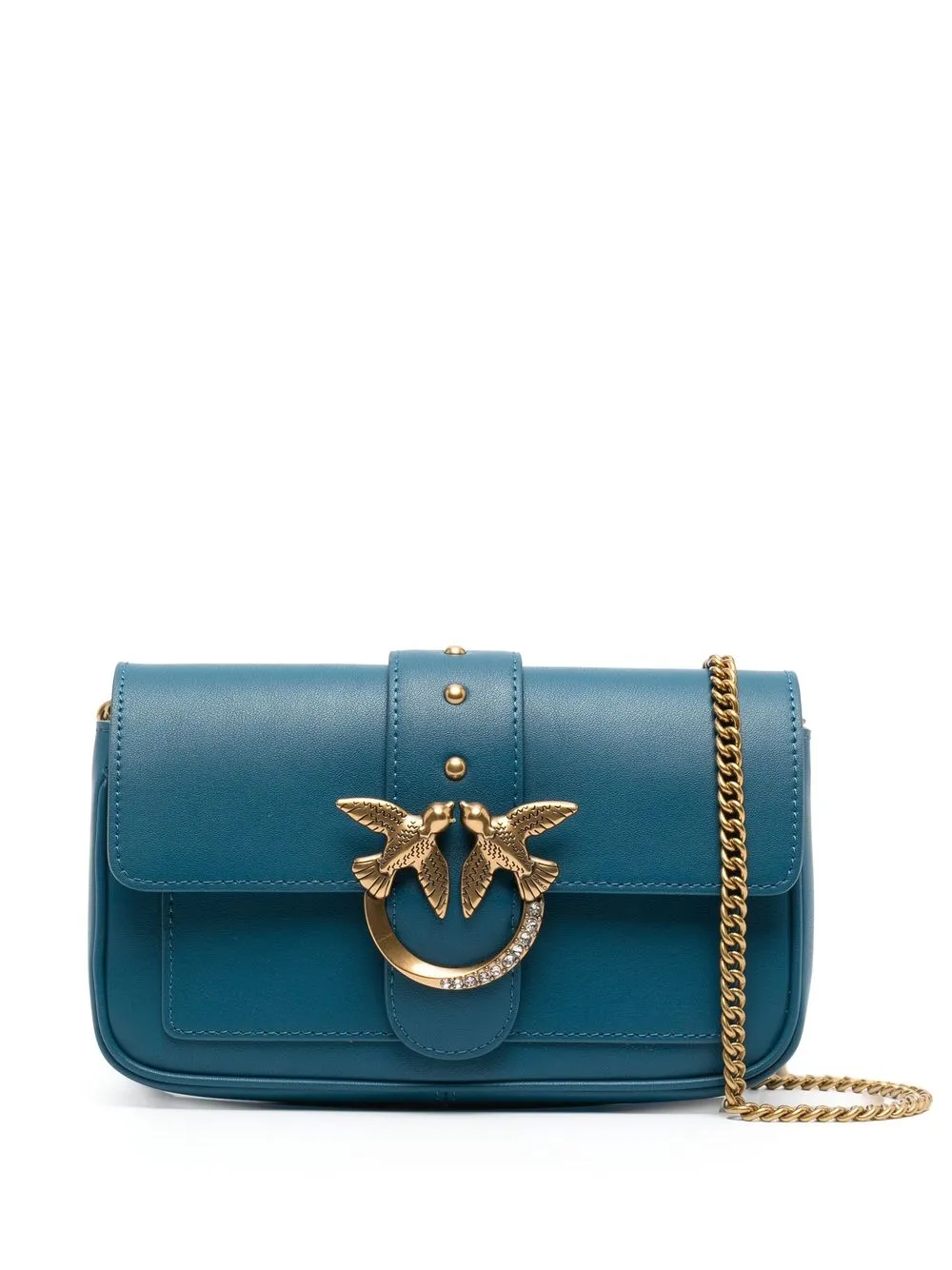 

PINKO bolsa de hombro con placa Love - Azul