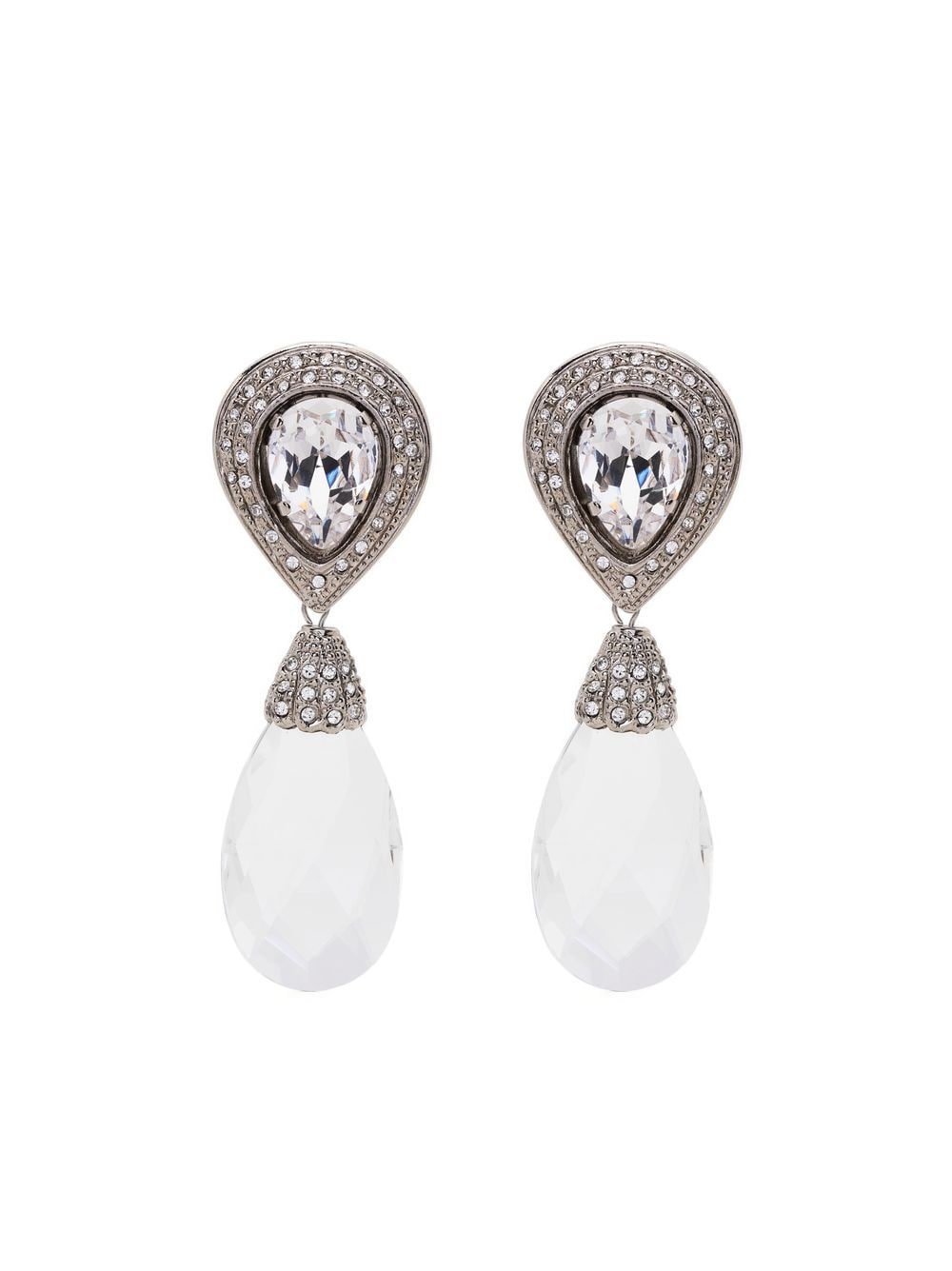 ALESSANDRA RICH CRYSTAL-DROP TEARDROP EARRINGS