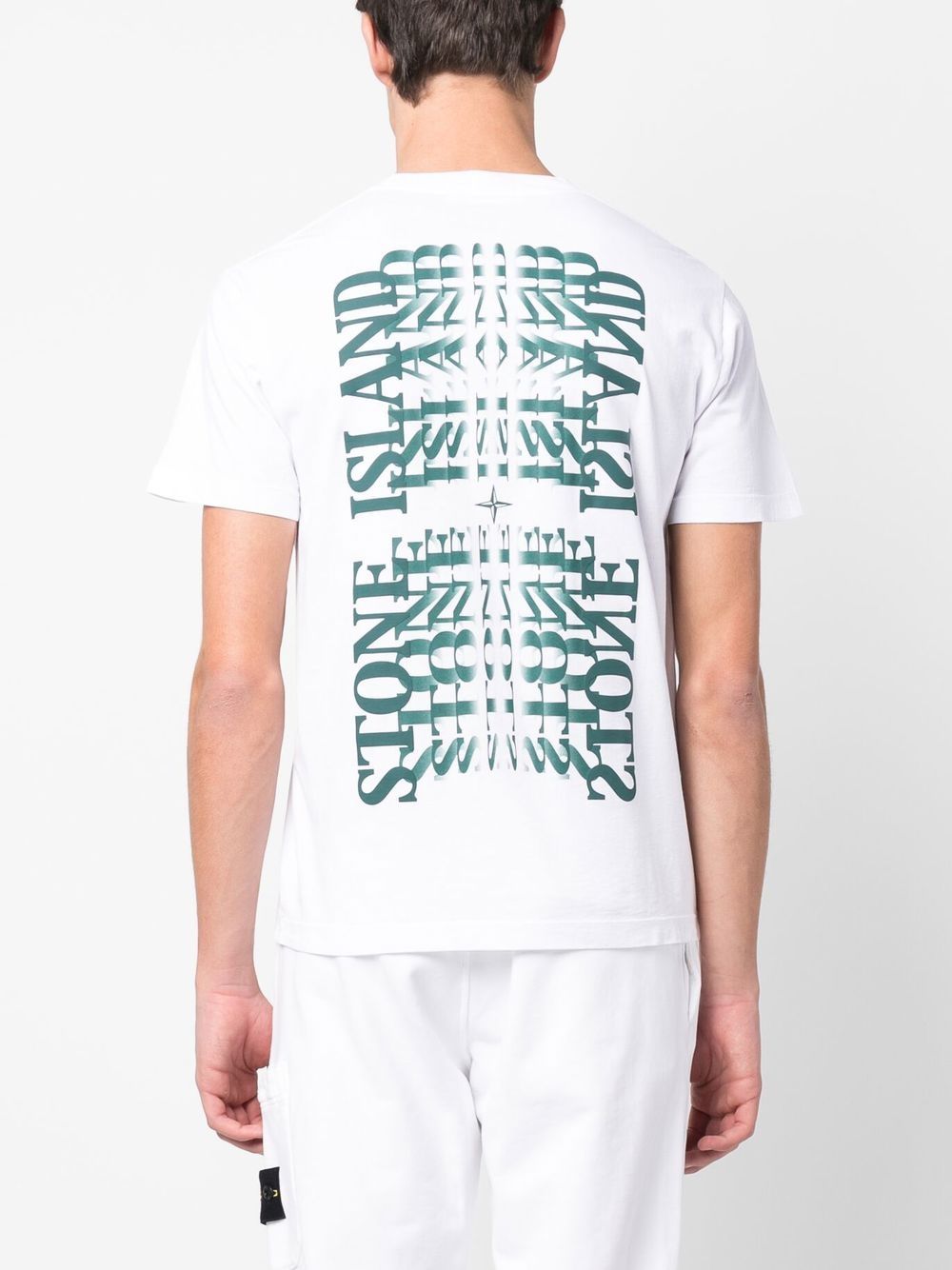 Shop Stone Island Logo-print T-shirt In Weiss