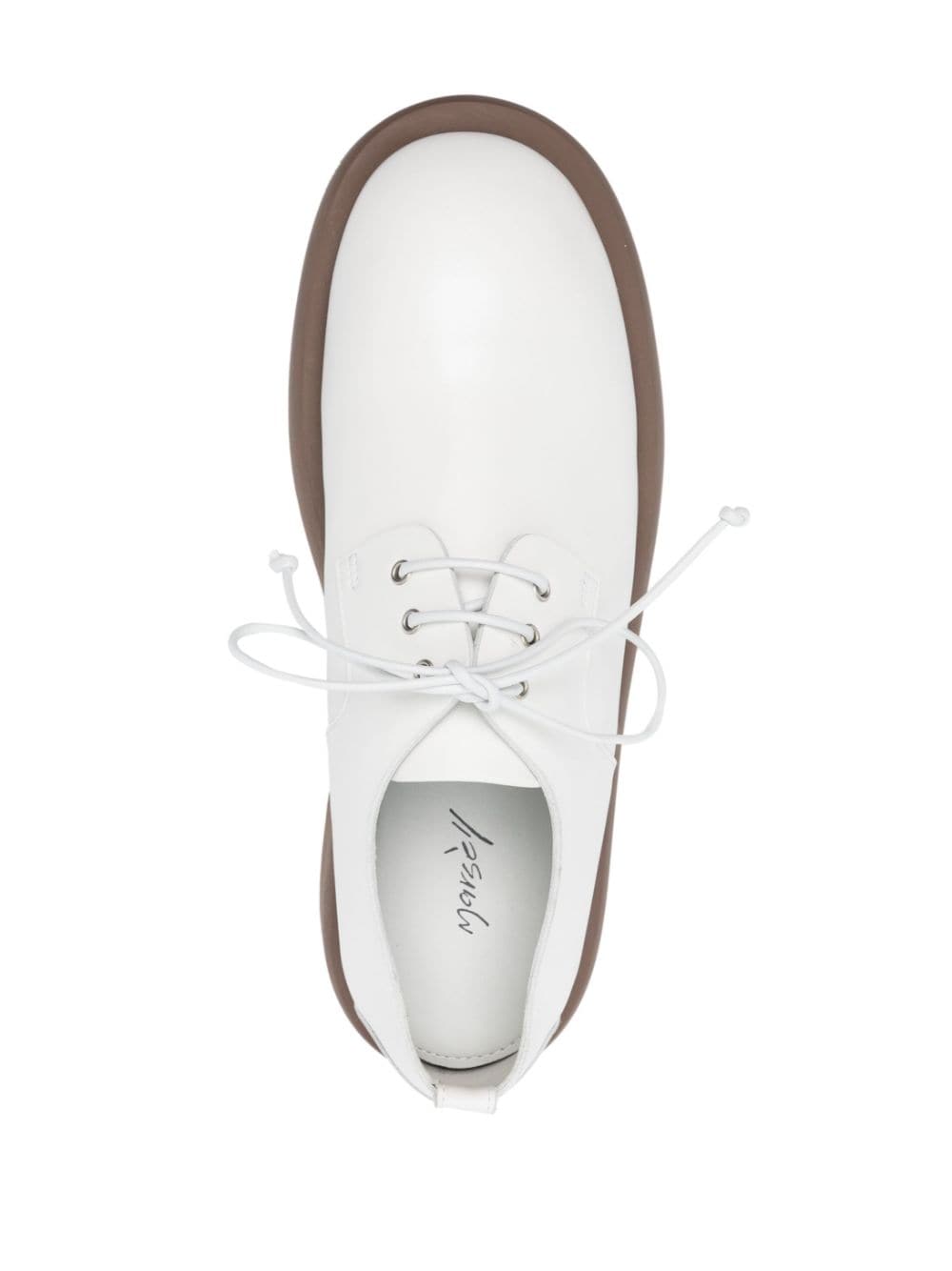 Shop Marsèll Leather Derby Shoes In White