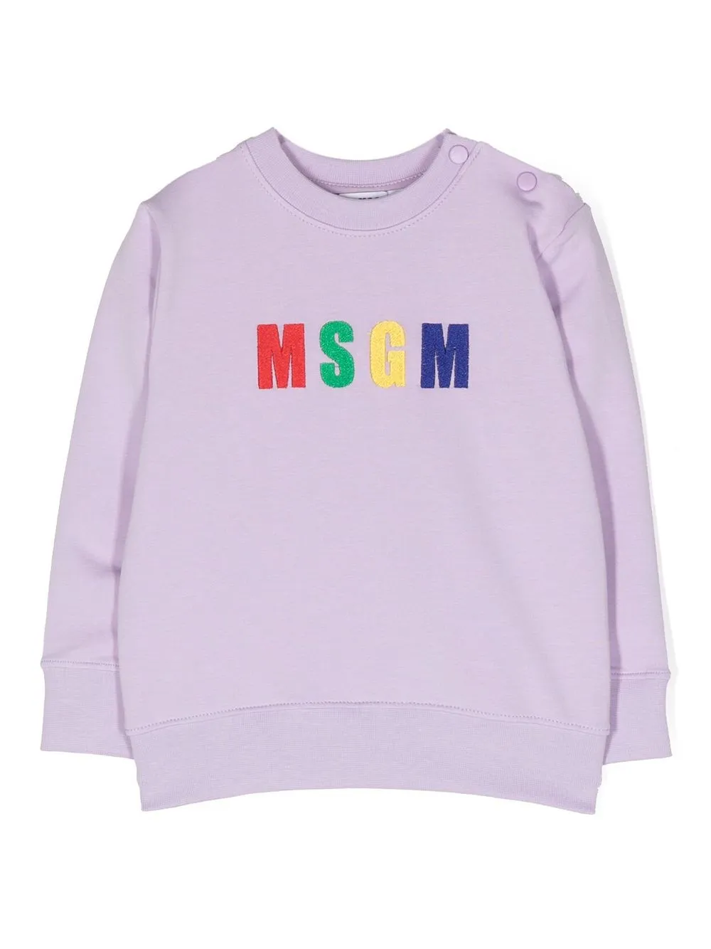 MSGM Kids embroidered-logo cotton sweatshirt - Purple
