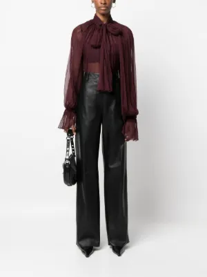 ATU BODY COUTURE / スカーフ付きレッドシルクシフォンシャツ ATU BODY COUTURE / スカーフ付きレッドシルクシフォンシャツ
