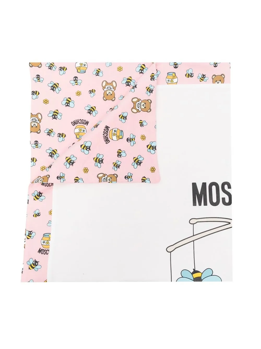 Moschino Kids Deken met teddybeerprint - Roze