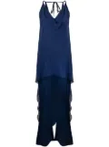 Alberta Ferretti cowl neck high-low dress - Blue